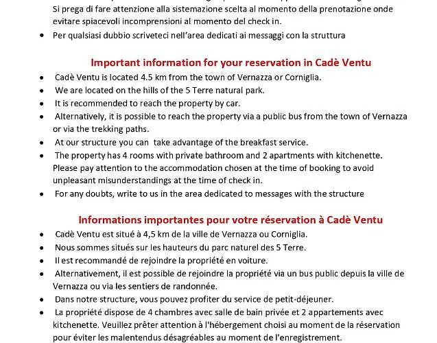 Gasthof Cade Ventu Vernazza